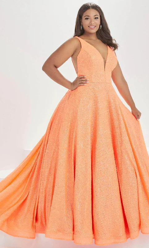 Luxury Lace Gown Tiffany Designs by Christina Wu 16046 - Plunging Sequined Prom Gown