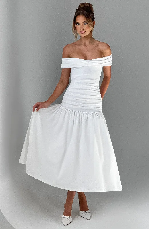 Soft Tulle Dress Wilhelmina Midaxi Dress - Ivory