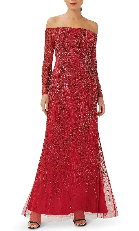 Adrianna Papell AP1E210117 P - Beaded Off Shoulder Evening Gown