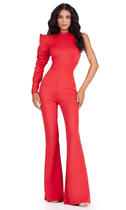 Ashley Lauren 11531 - Puff Sleeve High Neck Jumpsuit