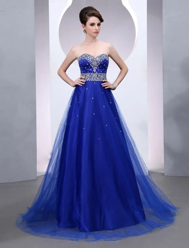 Asymmetrical Hem Dress Blue Wedding Dress Tulle Backless Strapless Sweetheart Neckline Train Bridal Gown Asymmetrical Hem Dress Blue Wedding Dress Tulle Backless Strapless Sweetheart Neckline Train Bridal Gown