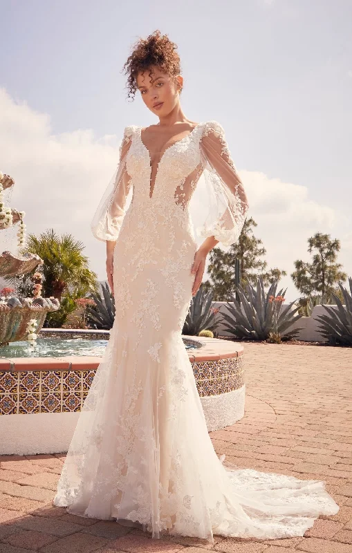 Regal Satin Gown Casablanca Beloved BL434 Mermaid Sheer Long Sleeve V-Neck Open Back Lace Floral Tulle Train Wedding Gown Regal Satin Gown Casablanca Beloved BL434 Mermaid Sheer Long Sleeve V-Neck Open Back Lace Floral Tulle Train Wedding Gown