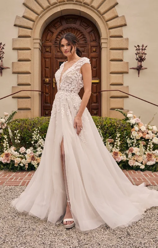 Empire Waist Gown Casablanca Bridal 2551 Mirabelle A-Line Ballgown Cap Sleeves Plunging Neckline Lace Long Wedding Gown Empire Waist Gown Casablanca Bridal 2551 Mirabelle A-Line Ballgown Cap Sleeves Plunging Neckline Lace Long Wedding Gown