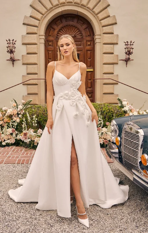 Classic Gown Casablanca Bridal 2556 Bellisima A-Line Spaghetti Strap V-Neck Slit Train Wedding Gown Classic Gown Casablanca Bridal 2556 Bellisima A-Line Spaghetti Strap V-Neck Slit Train Wedding Gown