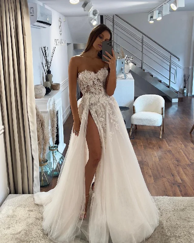 Beautiful Wedding Gown Charming A Line Sweetheart Tulle Wedding Dresses with Appliques fg5841 Beautiful Wedding Gown Charming A Line Sweetheart Tulle Wedding Dresses with Appliques fg5841