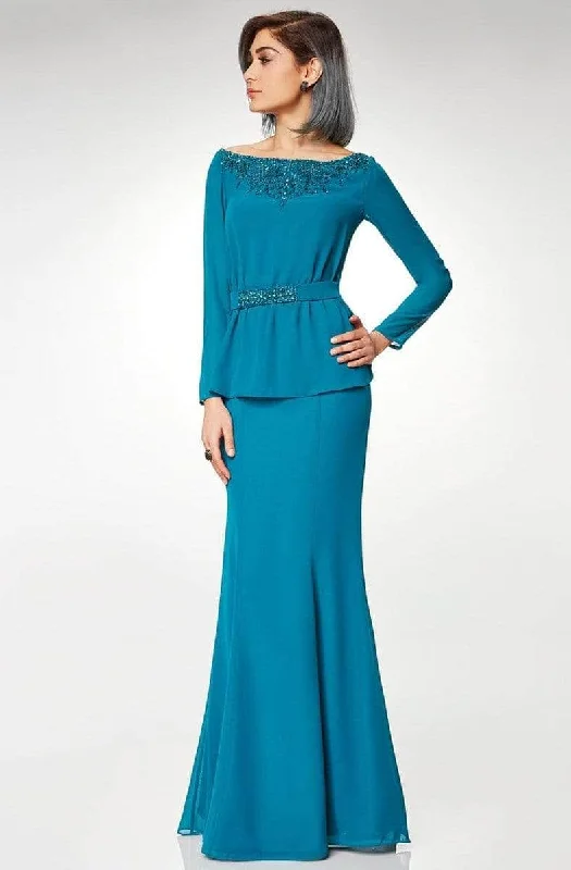 Clarisse M6538 - Long Sleeve Chiffon Formal Dress