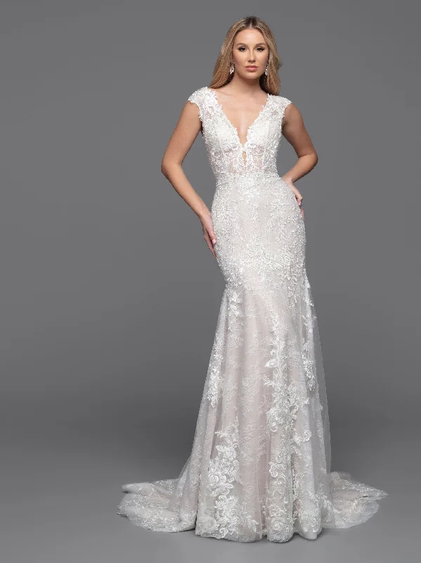 Crystal Embellished Dress Davinci Bridal 50807 Size 16 Ivory Long Lace Cap Sleeve Sheer Lace Fit & Flare Wedding Dress V Neck Crystal Embellished Dress Davinci Bridal 50807 Size 16 Ivory Long Lace Cap Sleeve Sheer Lace Fit & Flare Wedding Dress V Neck