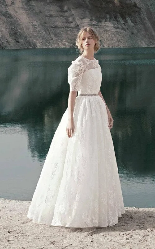 Lace Dress Vintage Style Romantic Gown Floral Lace Dress - 711369
