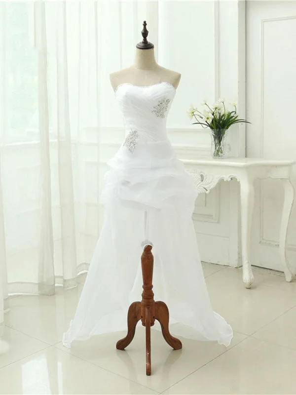 Ornate Lace Dress Elegant Off-the-Shoulder Crystal Tulle Wedding Dresses