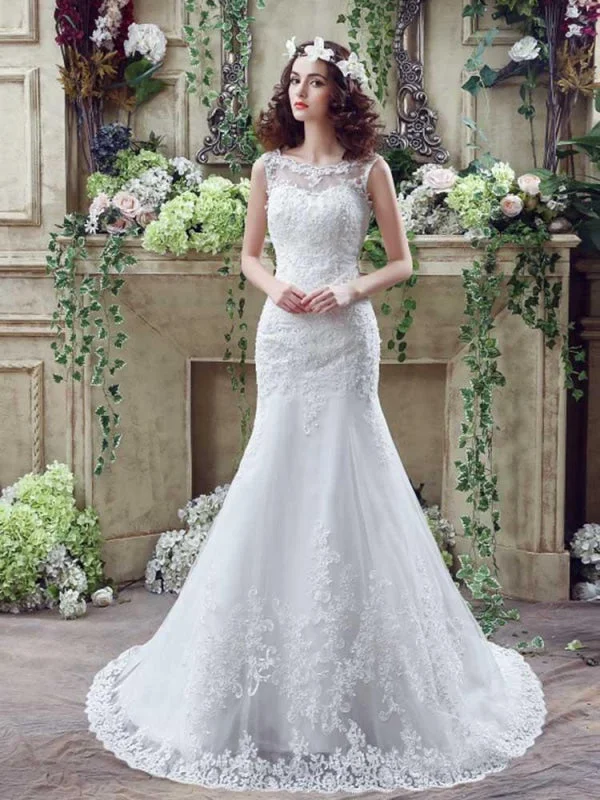 Timeless Elegance Dress Elegant Beaded Tulle Mermaid Wedding Dresses