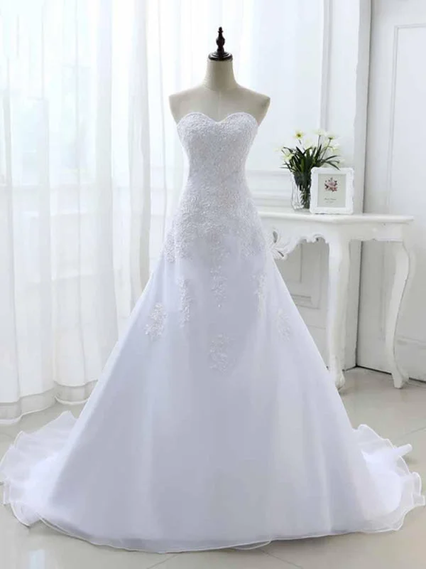 Vintage Gown Elegant Sweetheart Lace-Up Mermaid A-Line Wedding Dresses