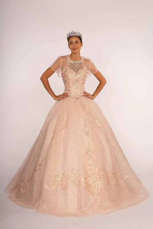 Silver Embellished Gown Elizabeth K GL2600