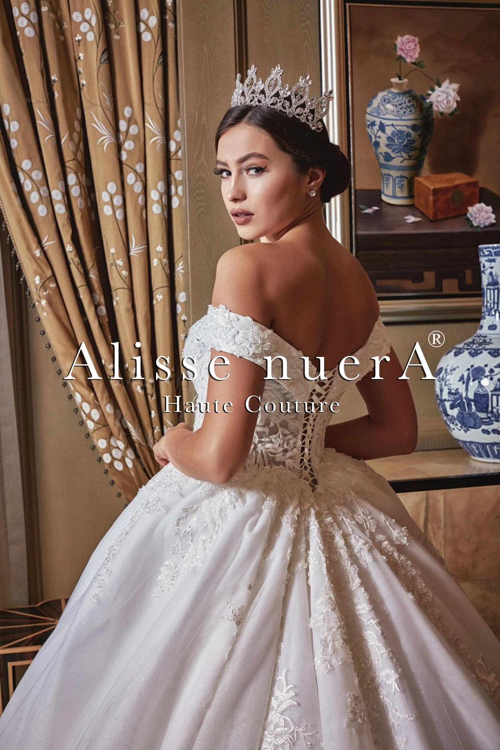 Gold Embroidered Dress Empire Waist Ball Gown Princess Wedding Dress