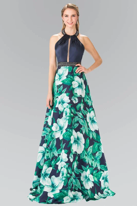 Timeless Elegance Dress Prom Long Dress Halter Floral Formal Gown