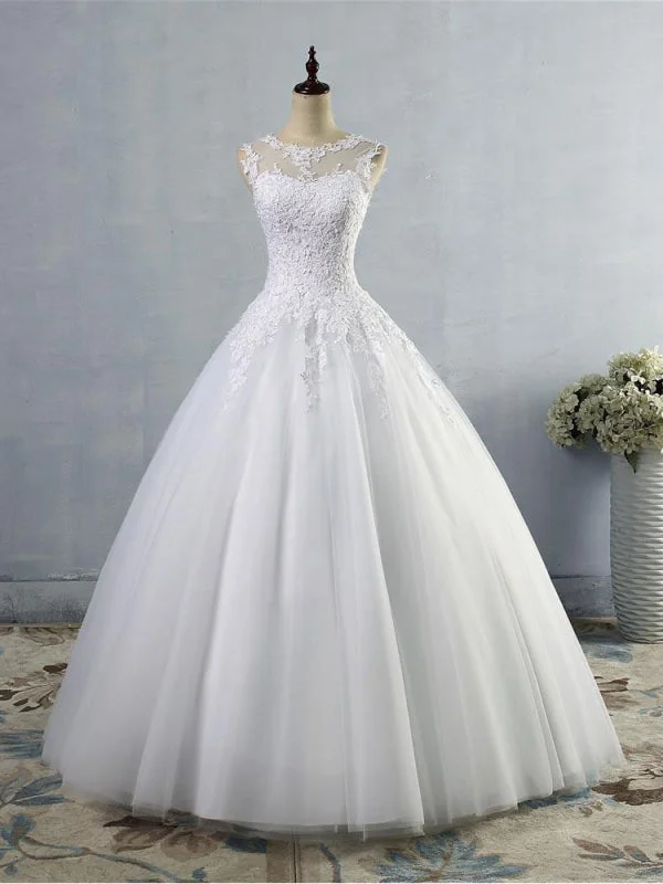 Luxury Gown Glamorous Tulle Lace Ball Gown Wedding Dresses