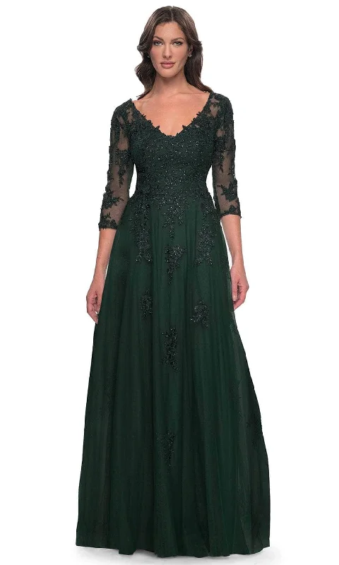 La Femme 30398 - Lace Ornate A-Line Evening Dress