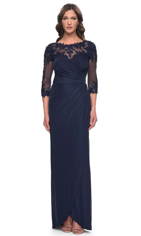 La Femme 31093 - Lace Detail Evening Dress