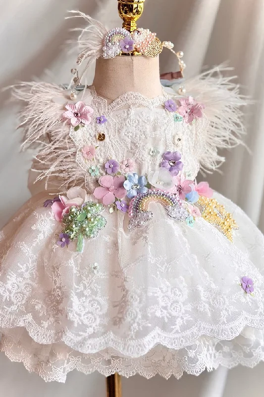 Classic Gown Lovely Ball Gown Flower Girl Dress With Flowers