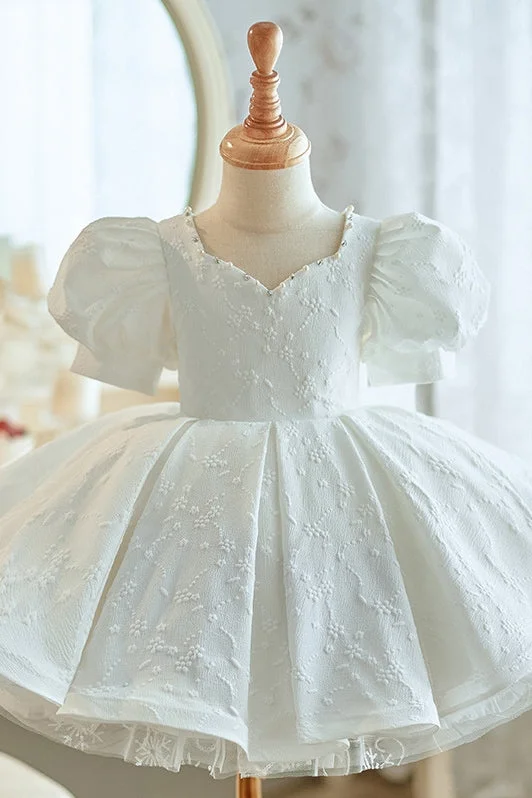 Ruffled Ball Gown Lovely Ball Gown White Flower Girl Dress