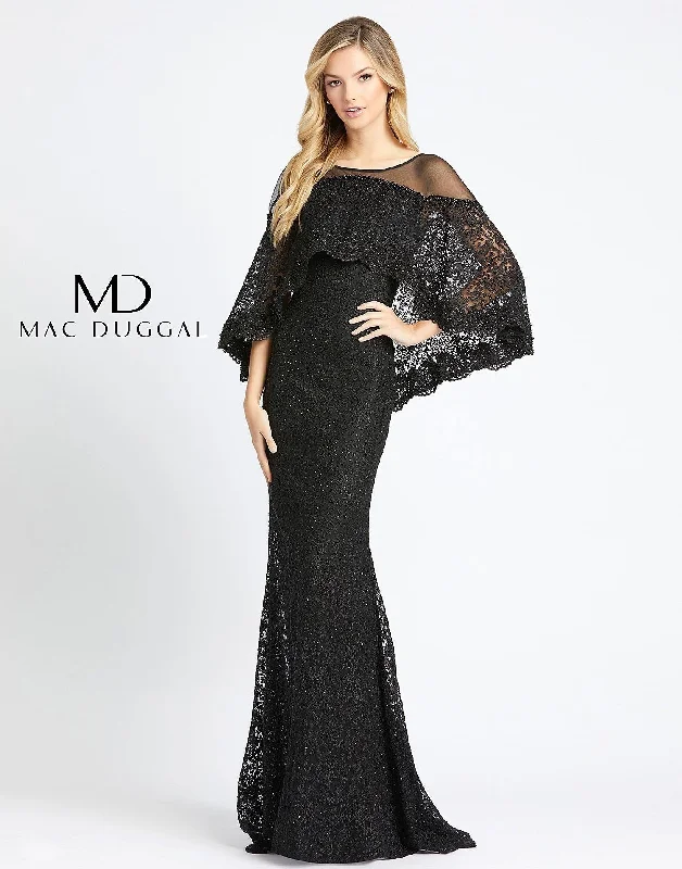 Tulle Ball Gown Mac Duggal 20072 Long Formal Off Shoulder Lace Gown