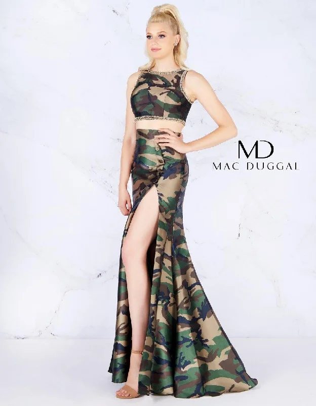Long Train Gown Mac Duggal 40814 Long Formal Two Piece Mermaid Gown