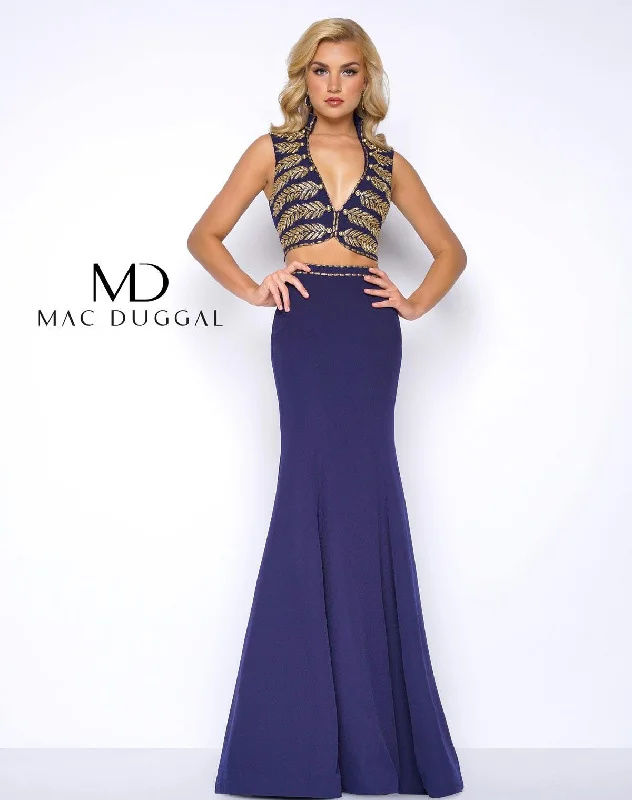 Empire Line Gown Mac Duggal 48449 Long Formal Two Piece Prom Dress