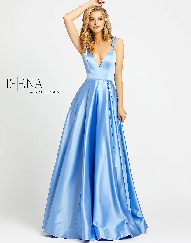 Elegant Satin Dress Mac Duggal 26053 Long Prom Sleeveless A Line Dress