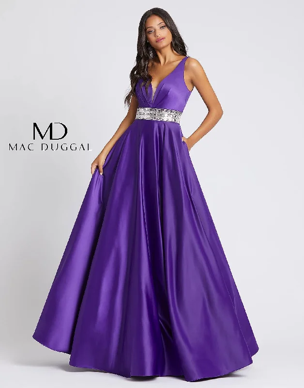 High-Fashion Wedding Gown Mac Duggal 48879 Long Prom Sleeveless Ballgown