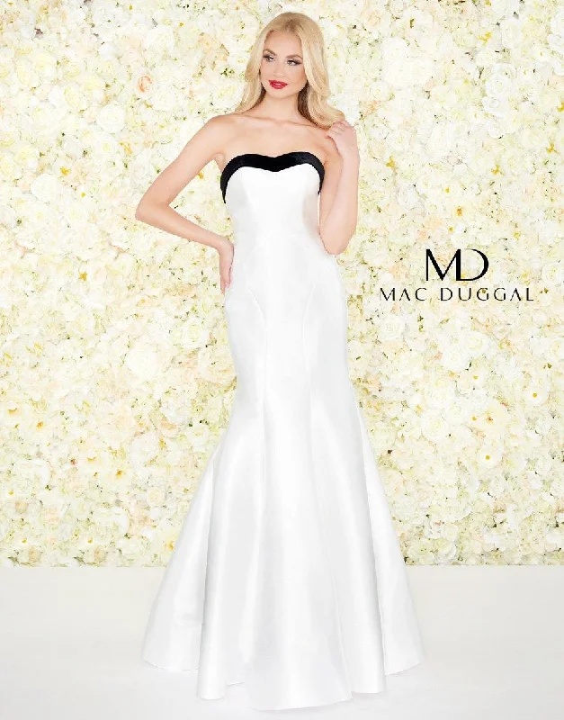 Short Wedding Dress Mac Duggal 12182 Long Strapless Mermaid Prom Gown