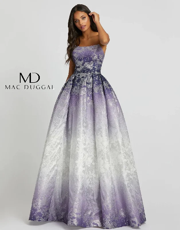Pleated Gown Mac Duggal 12310 Long Strapless Pleated Ball Gown
