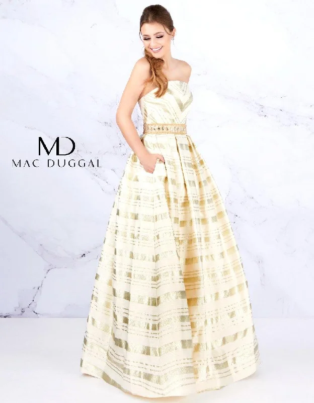 Unique Wedding Gown Mac Duggal 40883 Long Strapless Prom Ballgown