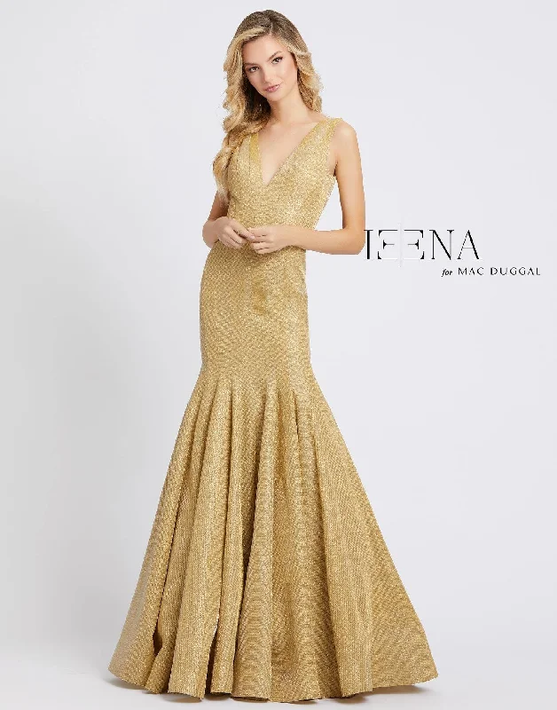 Feathered Gown Mac Duggal 26074 Prom Long Sleeveless Mermaid Gown