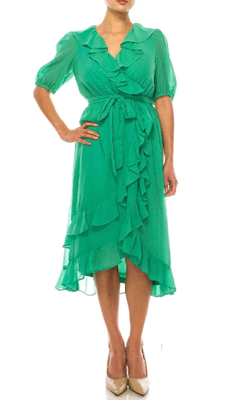 Maison Tara 91672M - Chiffon-Made Ruffled Dress