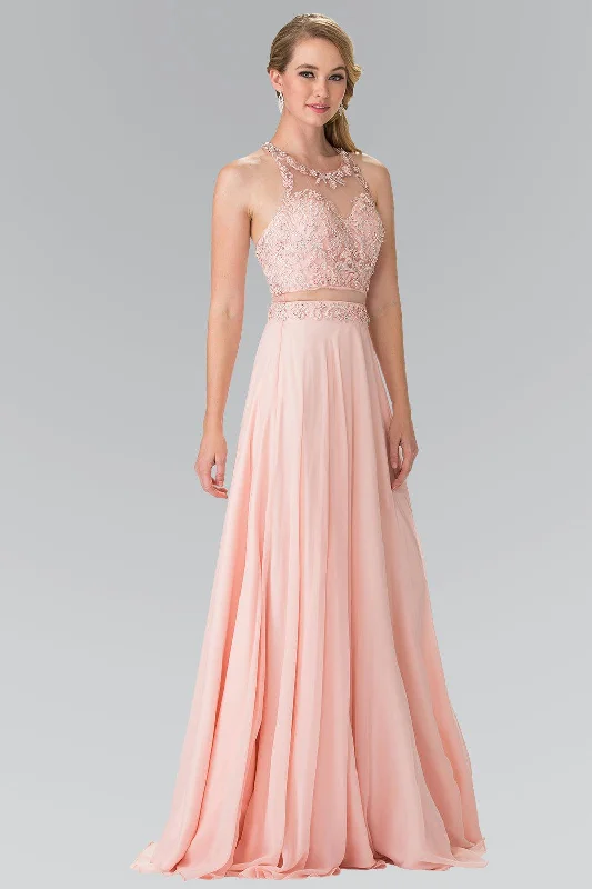 Custom Fit Gown Long Formal Mock Two Piece Prom Dress