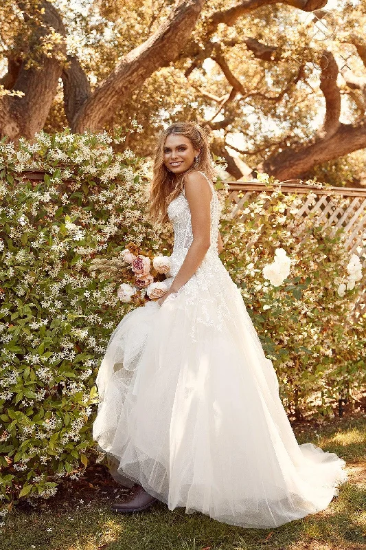 Off Shoulder A-Line Long Wedding Gown