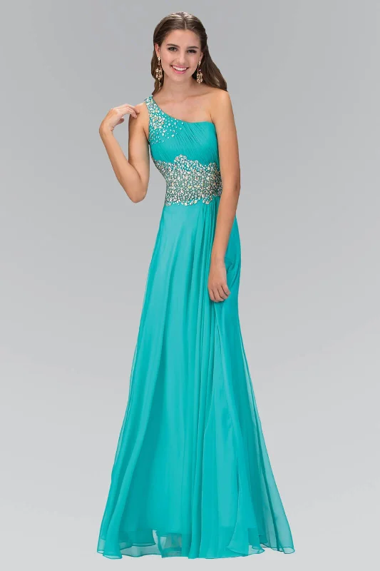 Floor-Length Dress One Shoulder Chiffon Long Prom Dress Formal