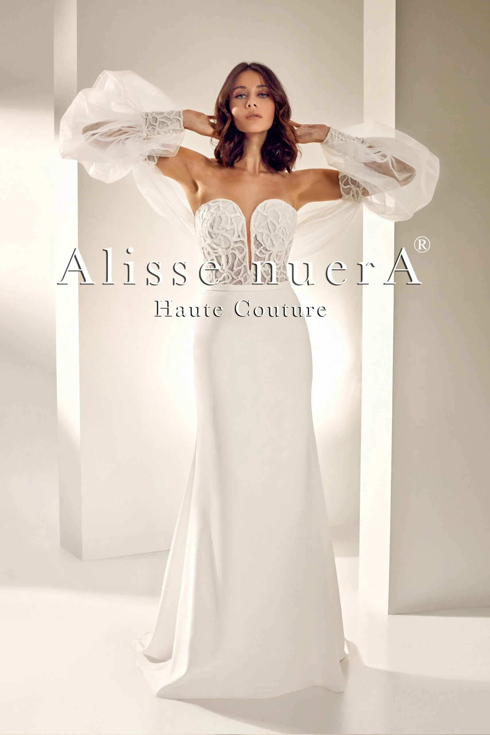 Timeless Lace Dress Open Shoulder Sweetheart Neckline Sheath Bridal Dress with Lantern Sleeve Bridal Shrug Timeless Lace Dress Open Shoulder Sweetheart Neckline Sheath Bridal Dress with Lantern Sleeve Bridal Shrug