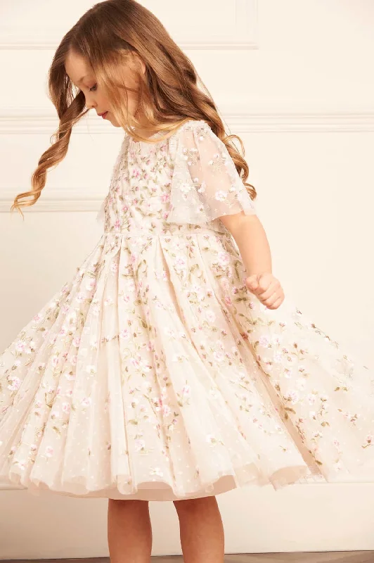 Sheer Sleeve Dress Posy Pirouette Kids Prom Dress