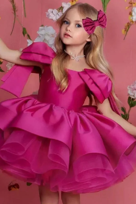 Elegant Dress Satin Ball Gown Flower Girl Dress Pretty Party Gown