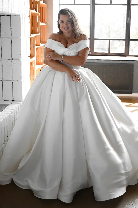 Puffy Sleeve Dress Plus Size Wedding Dress Seiliny