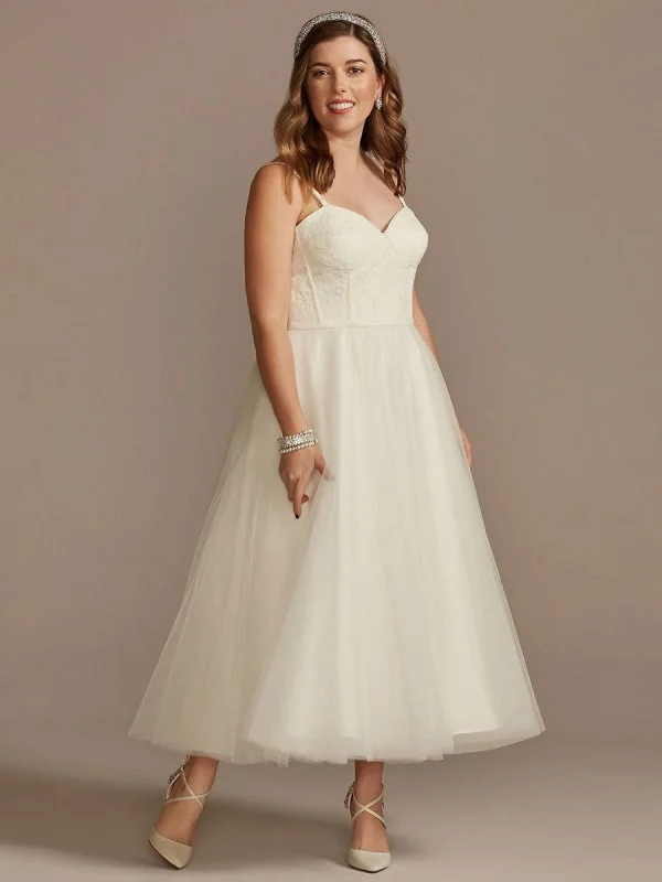 Appliqué Dress Short Wedding Dress White Sleeveless Tea-Length Sweetheart Neck Sleeveless A-Line Natural Waist Tulle Bridal Dresses Appliqué Dress Short Wedding Dress White Sleeveless Tea-Length Sweetheart Neck Sleeveless A-Line Natural Waist Tulle Bridal Dresses