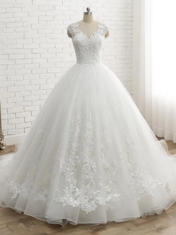 Soft Tulle Dress Lace-Up Tulle Ball Gown Wedding Dresses