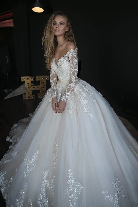 Short Wedding Dress Lace Wedding Dress OB7962 (whole) with Long Sleeves