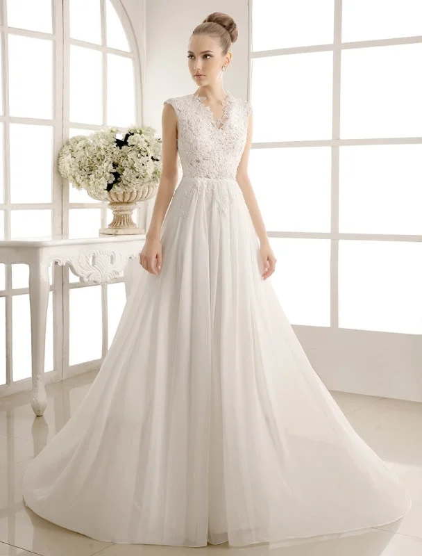 Soft Tulle Dress Wedding Dresses Chiffon V Neck Beach Bridal Dress Pearls Beaded Lace Ivory Bridal Gown Soft Tulle Dress Wedding Dresses Chiffon V Neck Beach Bridal Dress Pearls Beaded Lace Ivory Bridal Gown