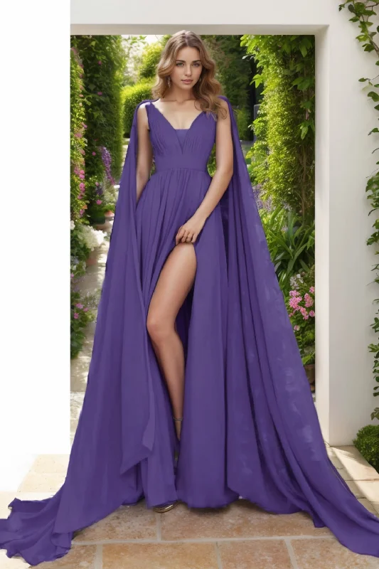 A-Line Floor Length Chiffon Prom Dress CS0454