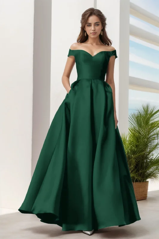 A-Line Floor Length Satin Prom Dress CS0408