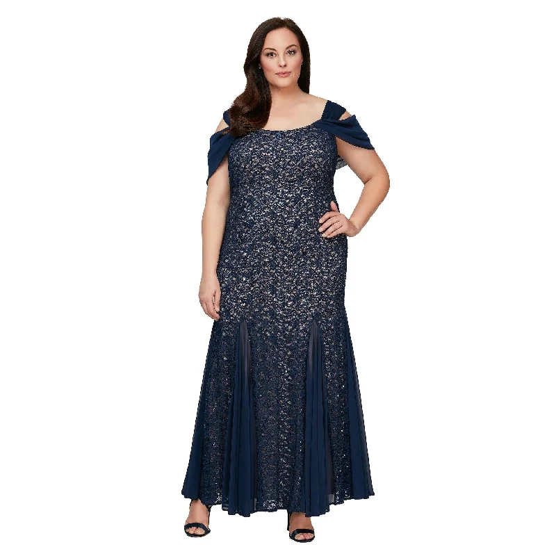 Alex Evenings AE84122243 Long Plus Size Lace Dress