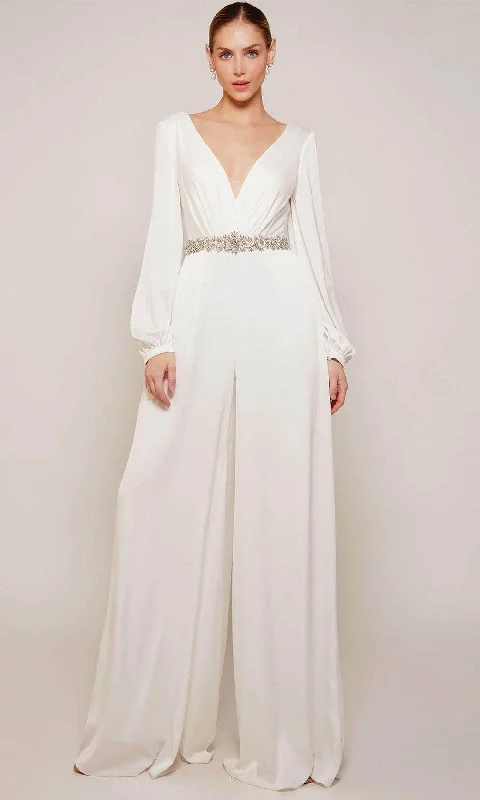 Strapless Dress Alyce Paris 70031 - Bishop Sleeve Flared Pants Jumpsuit