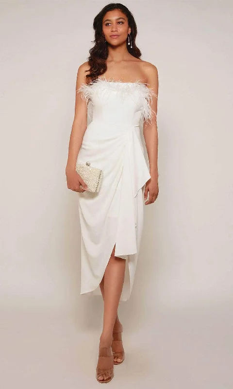 Sleeveless Dress Alyce Paris 70034 - Straight Neckline Tea-Length Dress