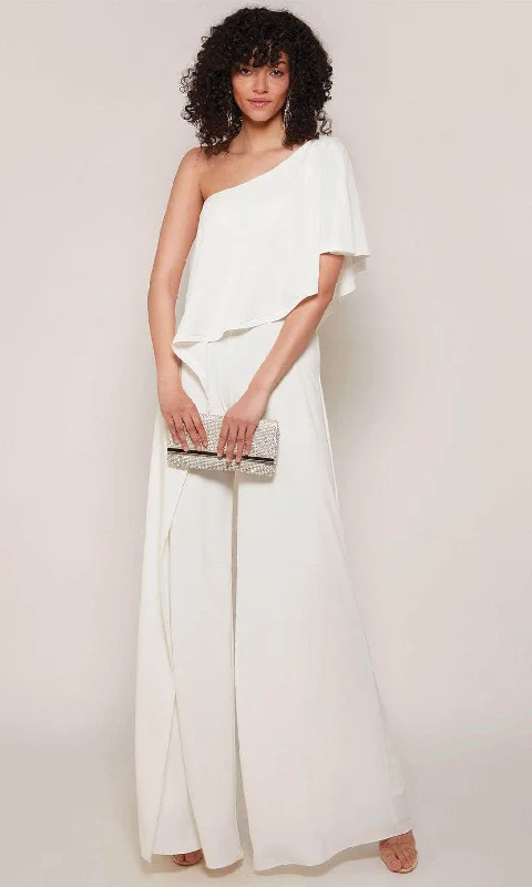Fairytale Gown Alyce Paris 70049 - Asymmetric Neck Flounce Bodice Jumpsuit